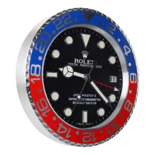 GMTマスターIIスタイル 高級壁掛け時計 - ブルー&レッド - Primeclocks