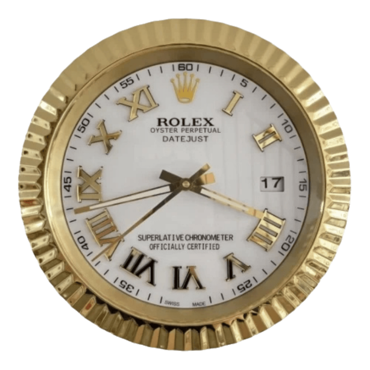 プレジデンシャルスタイル 高級壁掛け時計 - ゴールドとホワイト 2 - Primeclocks