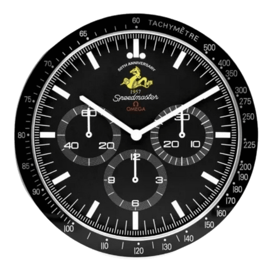 オメガ スピードマスター スタイル 高級壁掛け時計 - 50周年記念モデル - Primeclocks