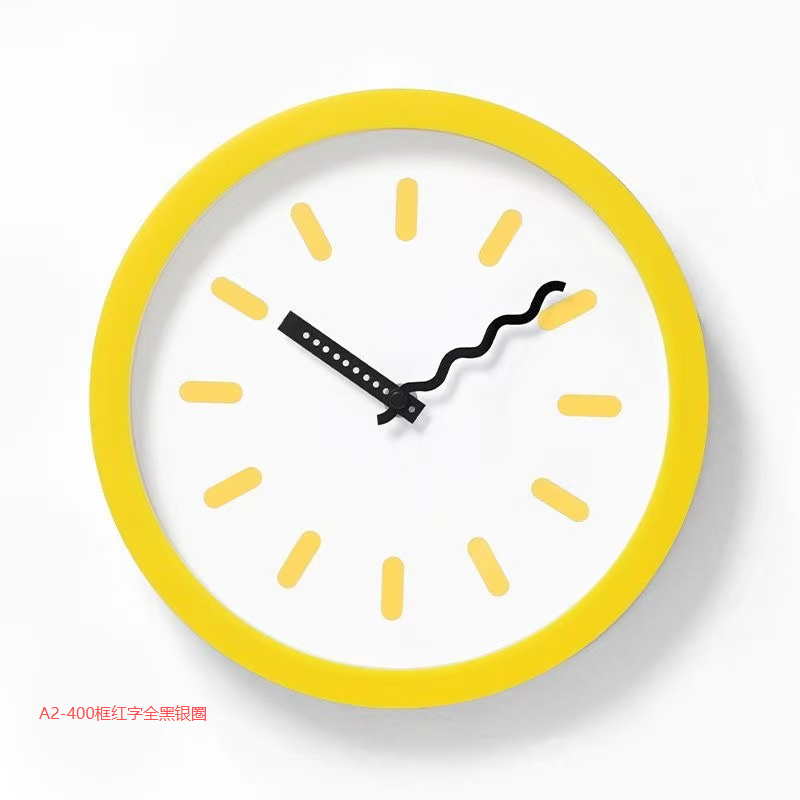 高級壁掛け時計 - イエロー ホワイト