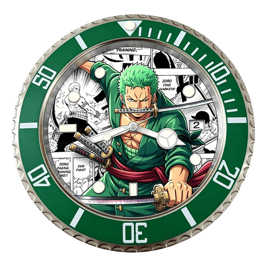 プレミアムアニメエディション ダイバーズウォッチ風 | メタル壁掛け時計 (ゾロモデル)