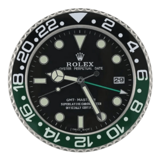 GMTマスターIIスタイル 高級壁掛け時計 - ブラック＆グリーン - Primeclocks