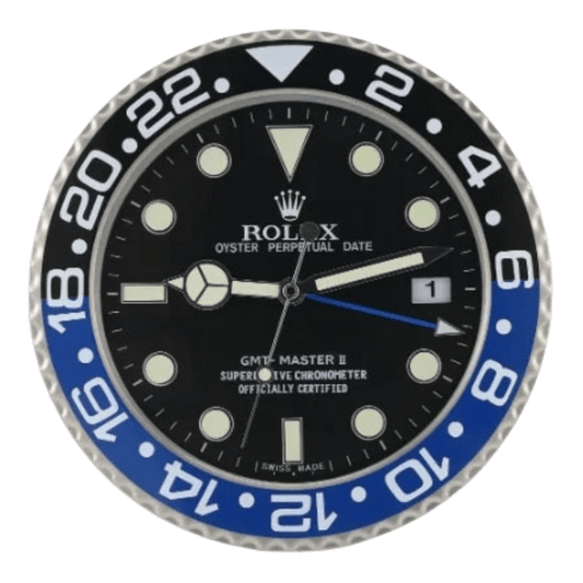 GMTマスターIIスタイル 高級壁掛け時計 - ブルー＆ブラック - Primeclocks
