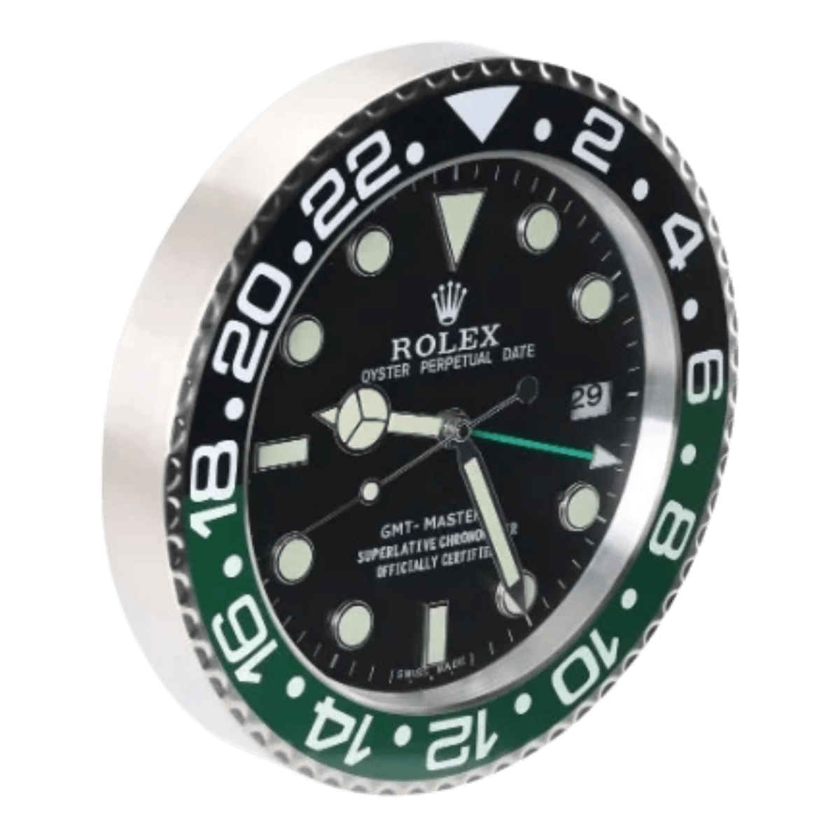 GMTマスターIIスタイル 高級壁掛け時計 - ブラック＆グリーン - Primeclocks