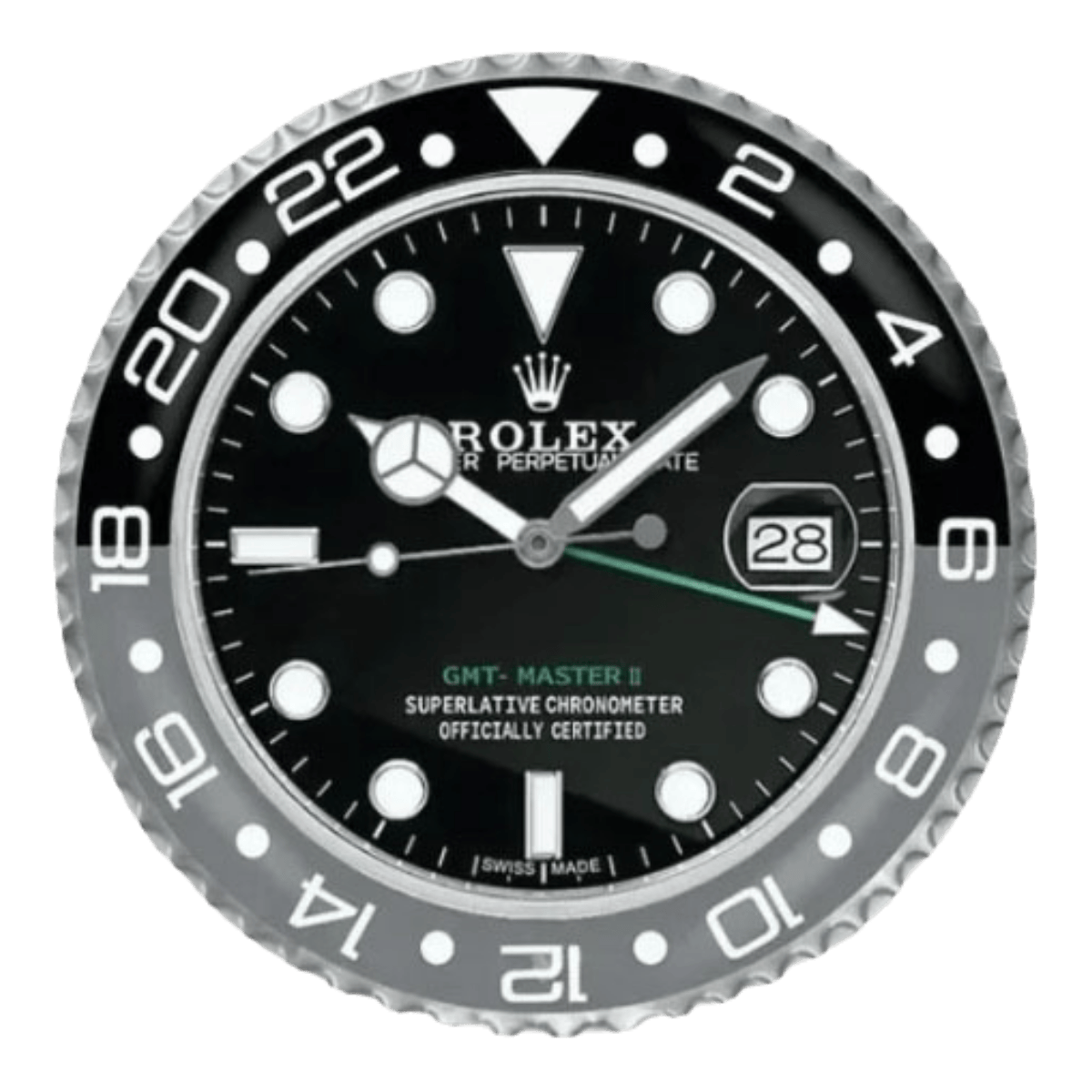 GMTマスターIIスタイル 高級壁掛け時計 - ブラック＆グレー - Primeclocks