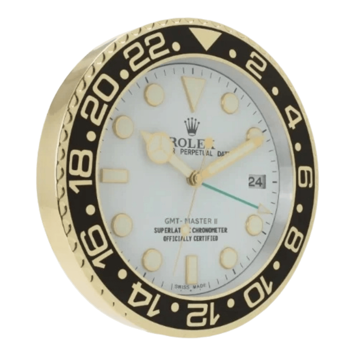 GMTマスターIIスタイル 高級壁掛け時計 - ゴールド＆ホワイト - Primeclocks