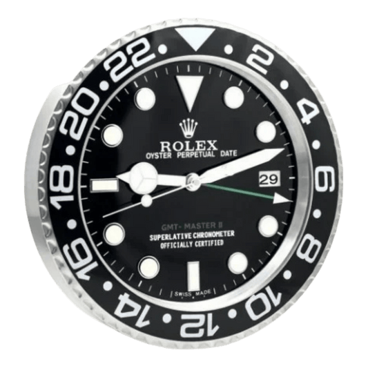 GMTマスターIIスタイル 高級壁掛け時計 - ブラック＆シルバー - Primeclocks