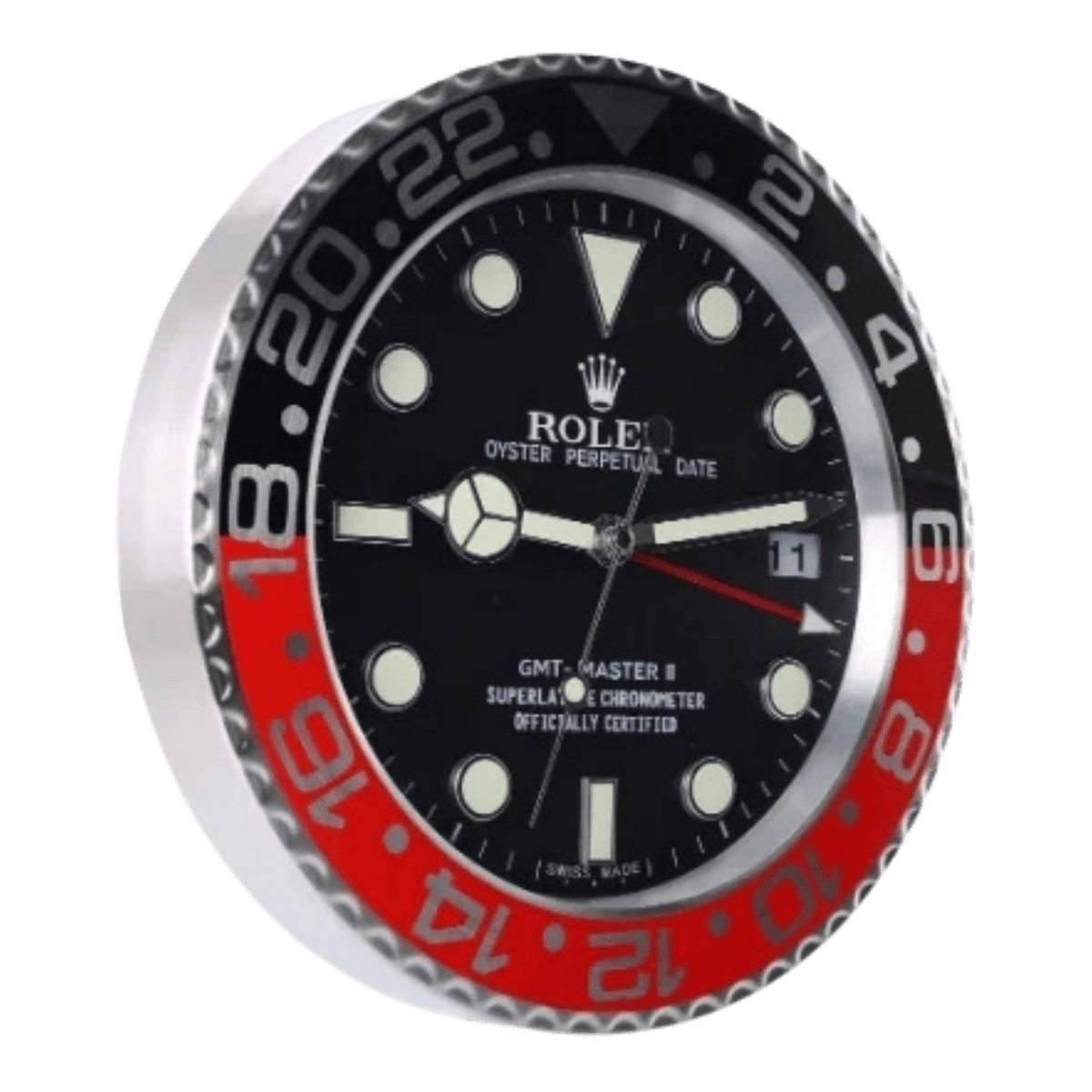 GMTマスターIIスタイル 高級壁掛け時計 - ブラック＆レッド - Primeclocks