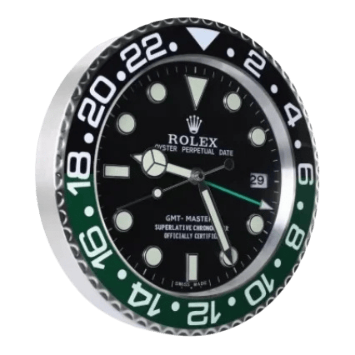 GMTマスターIIスタイル 高級壁掛け時計 - ブラック＆グリーン - Primeclocks