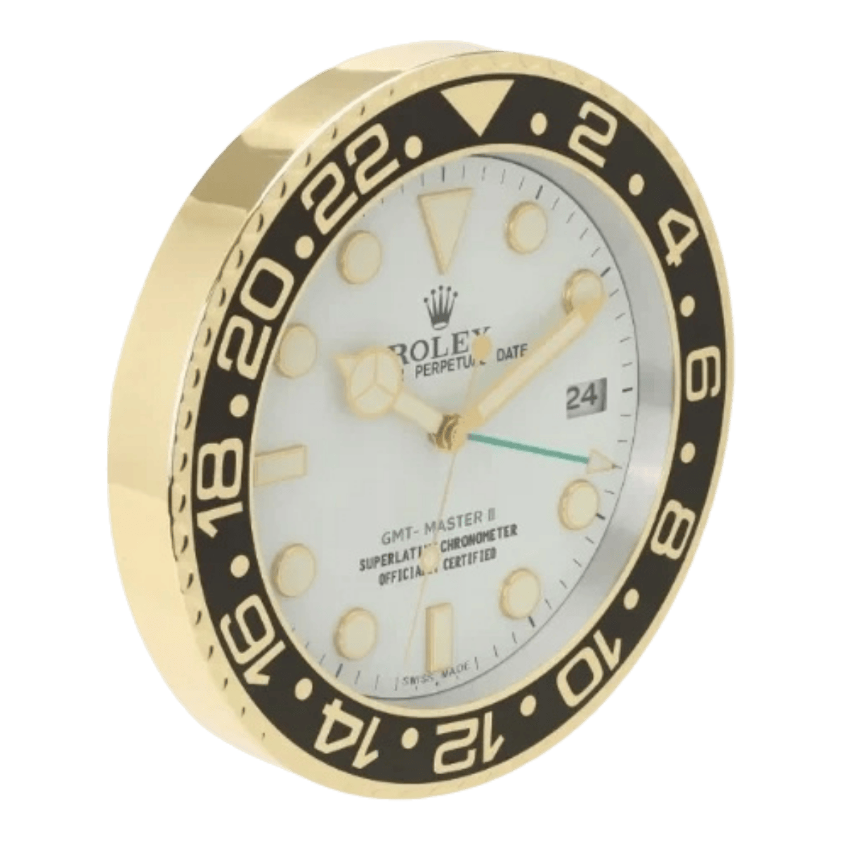 GMTマスターIIスタイル 高級壁掛け時計 - ゴールド＆ホワイト - Primeclocks