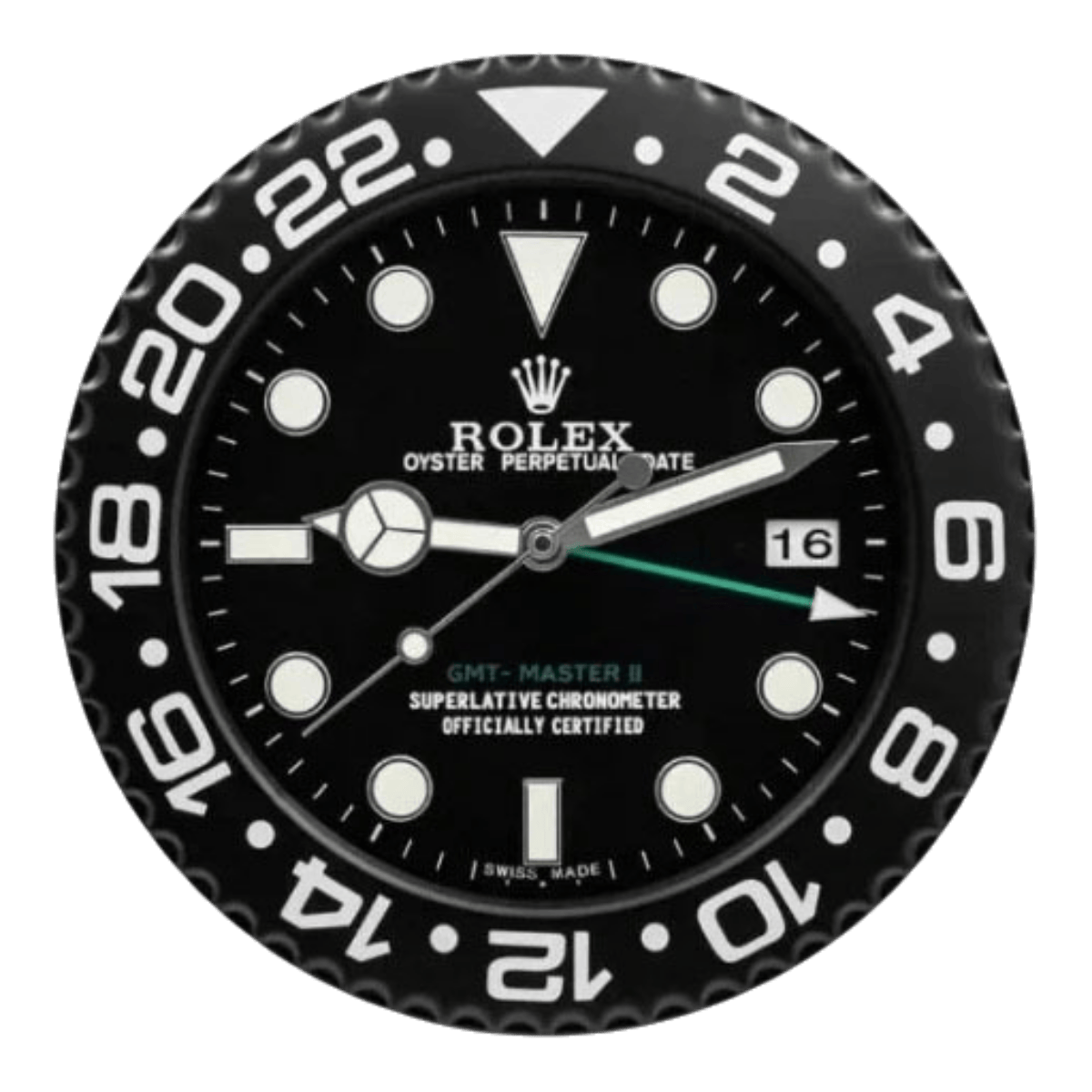 GMTマスターIIスタイル 高級壁掛け時計 - ブラック - Primeclocks