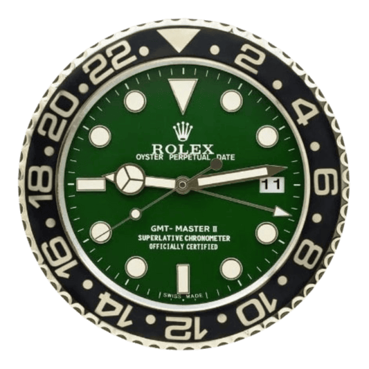 GMTマスターIIスタイル 高級壁掛け時計 - ゴールド＆グリーン - Primeclocks