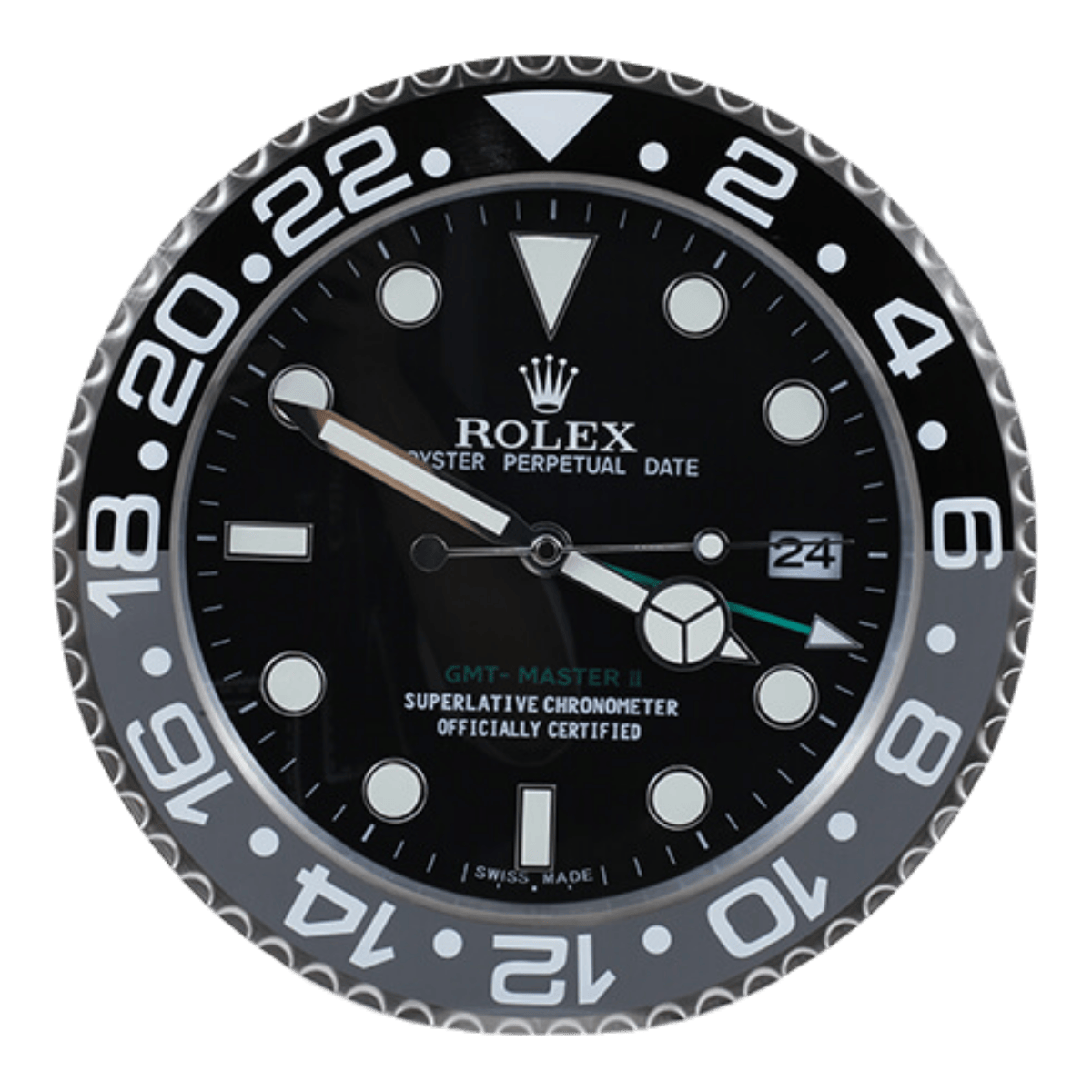 GMTマスターIIスタイル 高級壁掛け時計 - ブラック＆グレー - Primeclocks