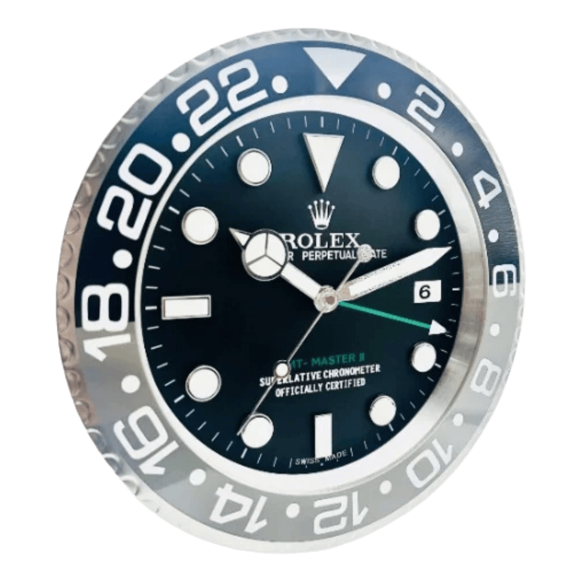 GMTマスターIIスタイル 高級壁掛け時計 - ブラック＆グレー - Primeclocks