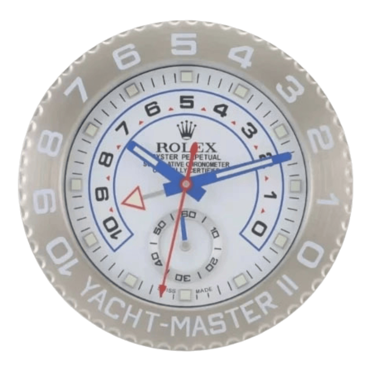 ヨットマスターII スタイル 高級壁掛け時計 - ホワイト＆ホワイト - Primeclocks