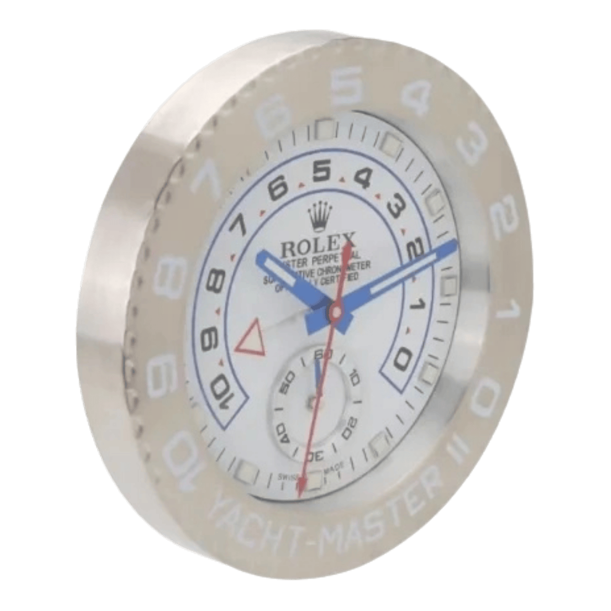 ヨットマスターII スタイル 高級壁掛け時計 - ホワイト＆ホワイト - Primeclocks