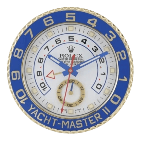 ヨットマスターII スタイル 高級壁掛け時計 - ゴールド＆ブルー - Primeclocks
