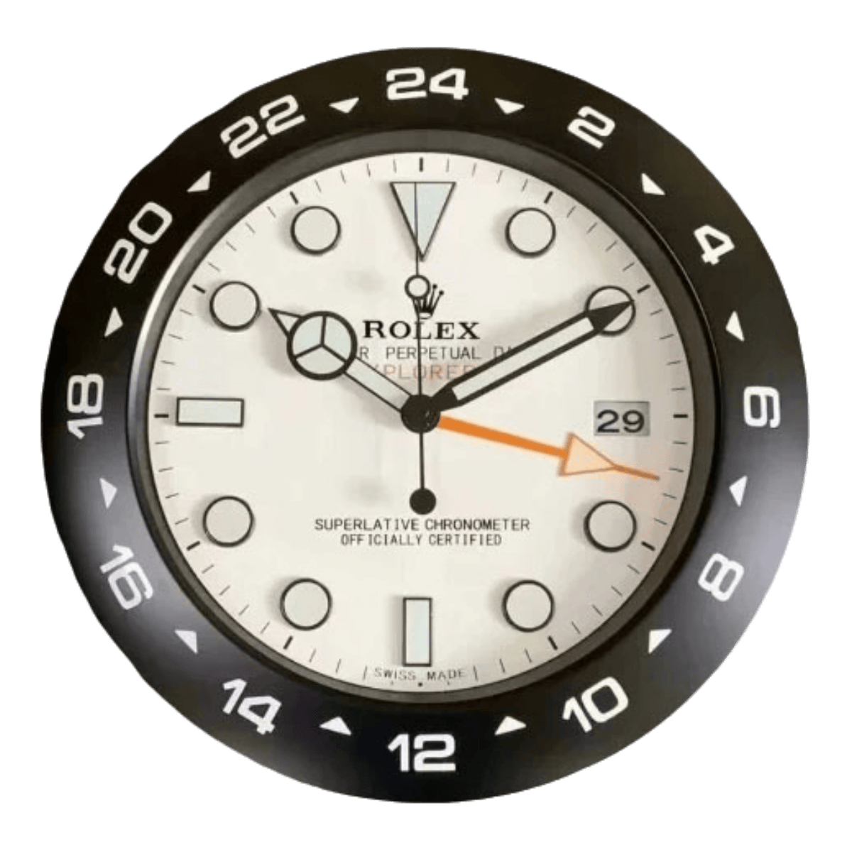エクスプローラーIIスタイル 高級壁掛け時計 - ブラック＆ホワイト - Primeclocks