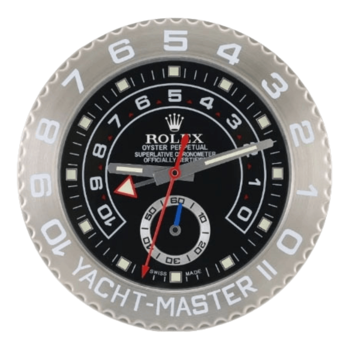 ヨットマスターII スタイル 高級壁掛け時計 - ホワイト＆ブラック - Primeclocks