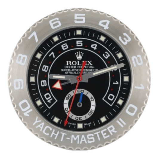 ヨットマスターII スタイル 高級壁掛け時計 - ホワイト＆ブラック - Primeclocks