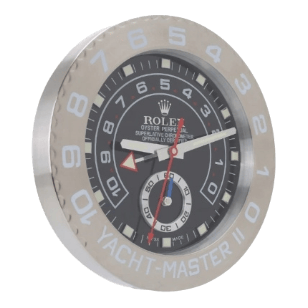 ヨットマスターII スタイル 高級壁掛け時計 - ホワイト＆ブラック - Primeclocks