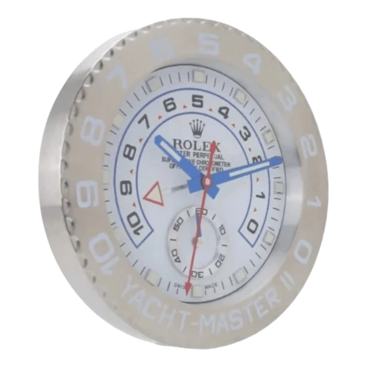 ヨットマスターII スタイル 高級壁掛け時計 - ホワイト＆ホワイト - Primeclocks