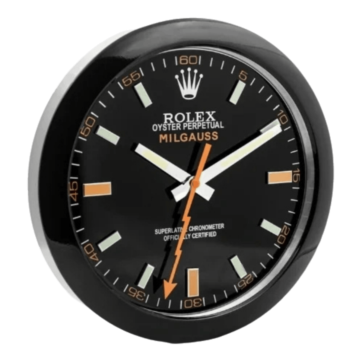 ミルガウス スタイル 高級壁掛け時計 - オールブラック - Primeclocks