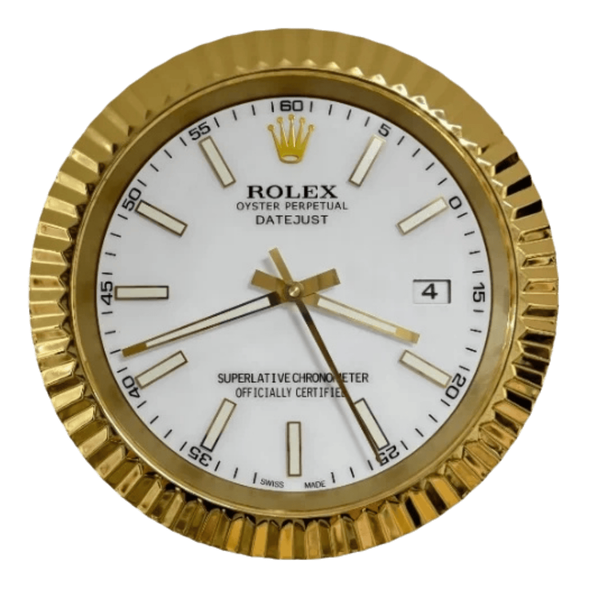 プレジデンシャルスタイル 高級壁掛け時計 - ゴールド＆ホワイト - Primeclocks