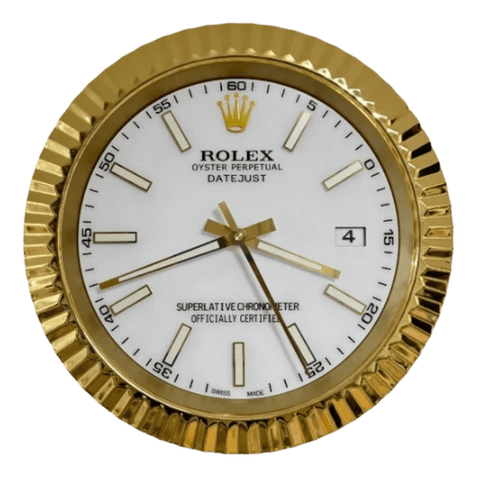 プレジデンシャルスタイル 高級壁掛け時計 - ゴールド＆ホワイト - Primeclocks