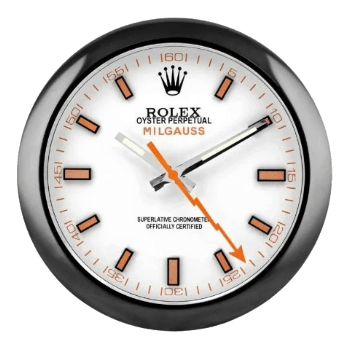 ミルガウス スタイル 高級壁掛け時計 - ブラック＆ホワイト - Primeclocks