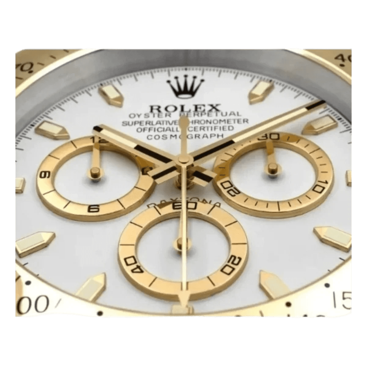 デイトナスタイル 高級壁掛け時計 - ゴールド＆ホワイト - Primeclocks