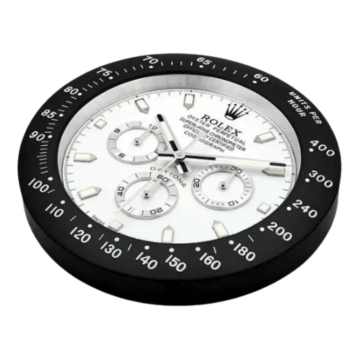 デイトナスタイル 高級壁掛け時計 - 黒と白 - Primeclocks