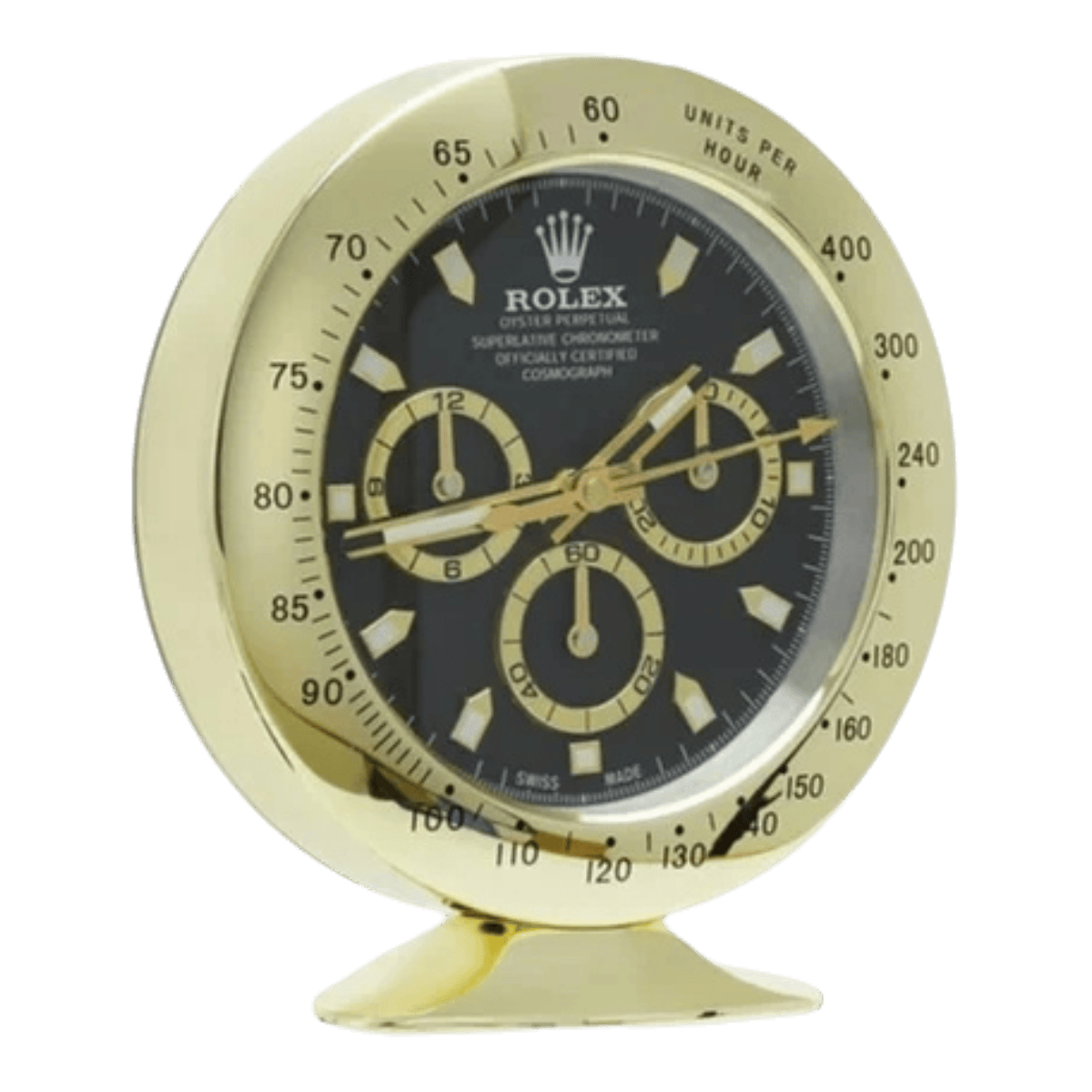 デイトナスタイル 高級デスククロック - ゴールド＆ブラック - Primeclocks