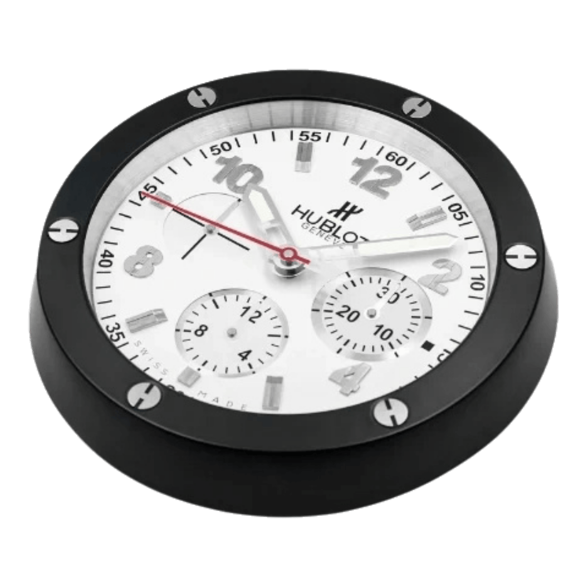 ウブロ スタイル 高級壁掛け時計 - ブラック＆ホワイト - Primeclocks