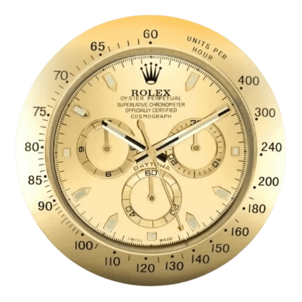 デイトナスタイル 高級壁掛け時計 - ゴールドカラー - Primeclocks