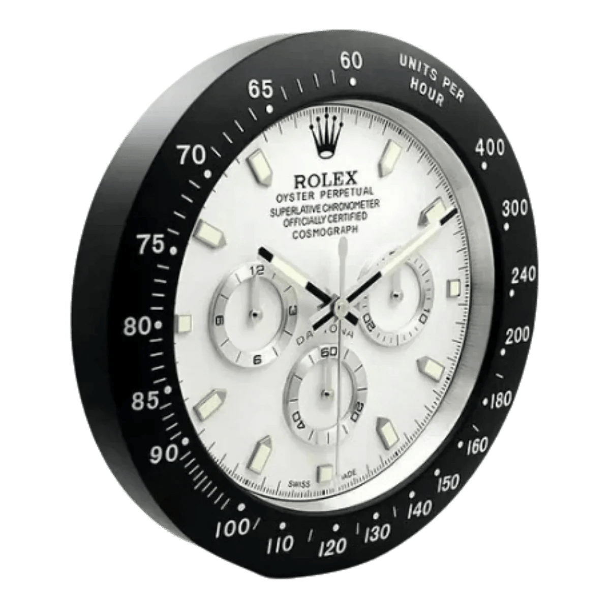 デイトナスタイル 高級壁掛け時計 - 黒と白 - Primeclocks