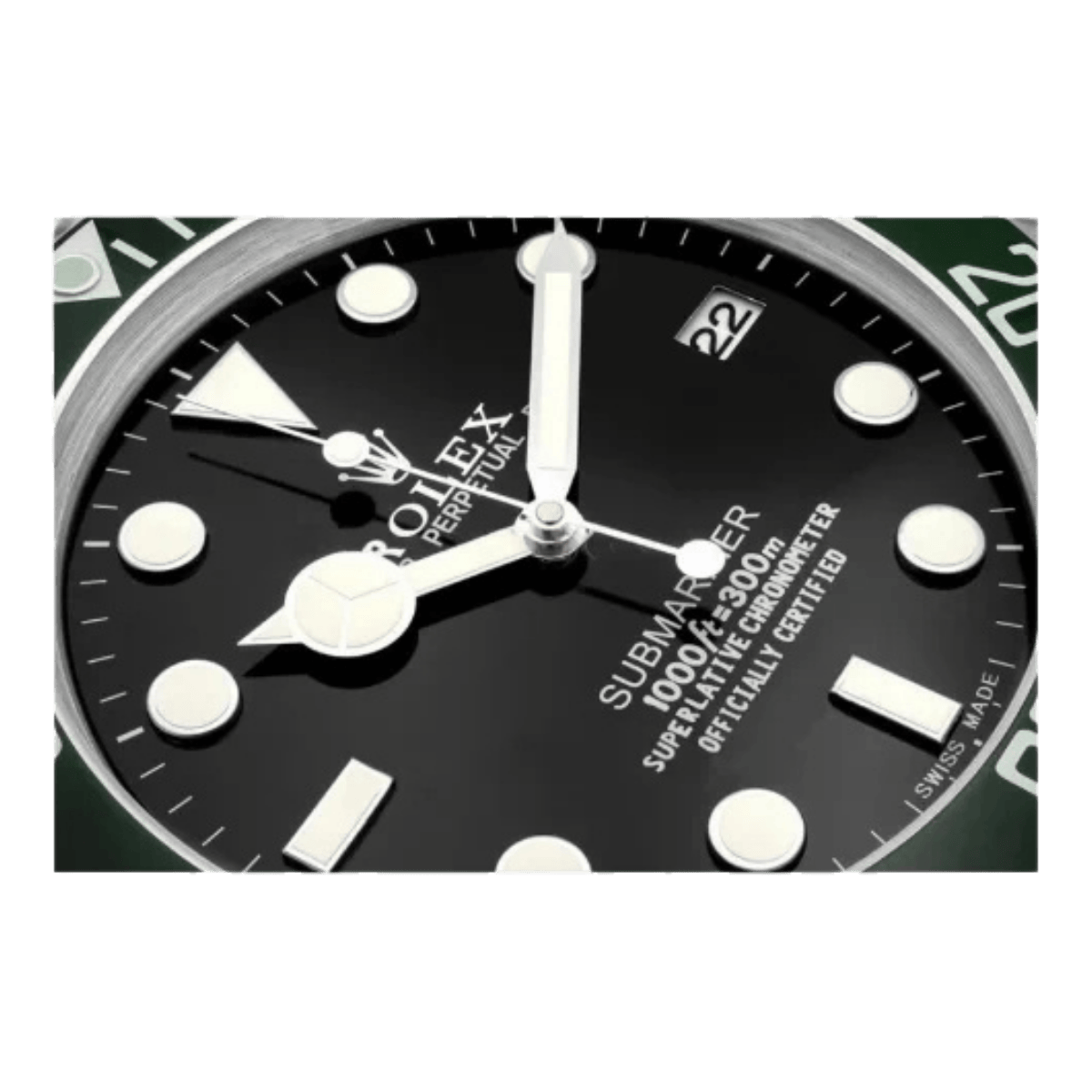 サブマリーナスタイル 高級壁掛け時計 - ブラック＆グリーン - Primeclocks