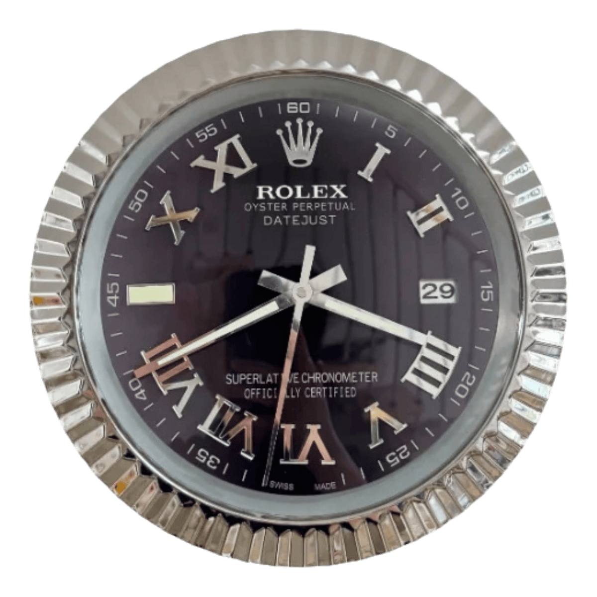 プレジデンシャルスタイル 高級壁掛け時計 - シルバーとブラック - Primeclocks