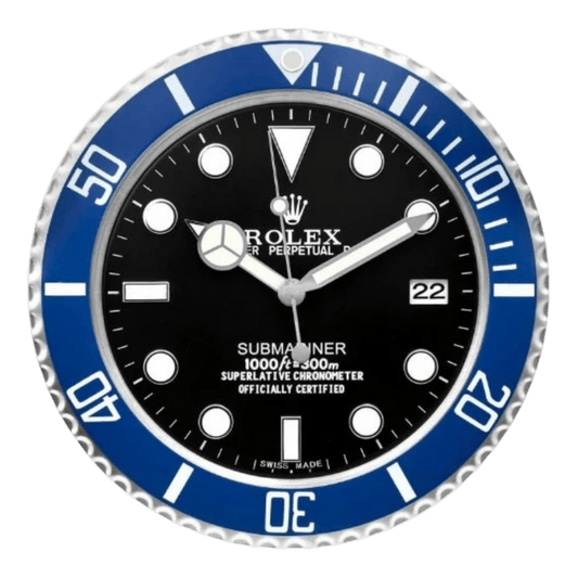 サブマリーナスタイル 高級壁掛け時計 - ブラック＆ブルー - Primeclocks
