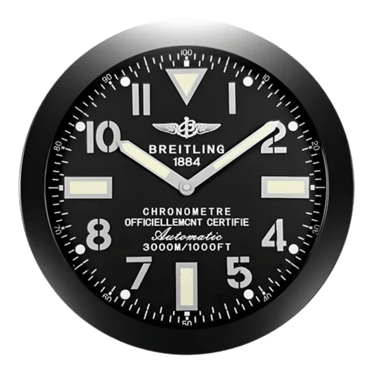 ブライトリング スタイル 高級壁掛け時計 - ブラック - Primeclocks