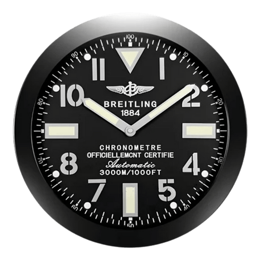 ブライトリング スタイル 高級壁掛け時計 - ブラック - Primeclocks