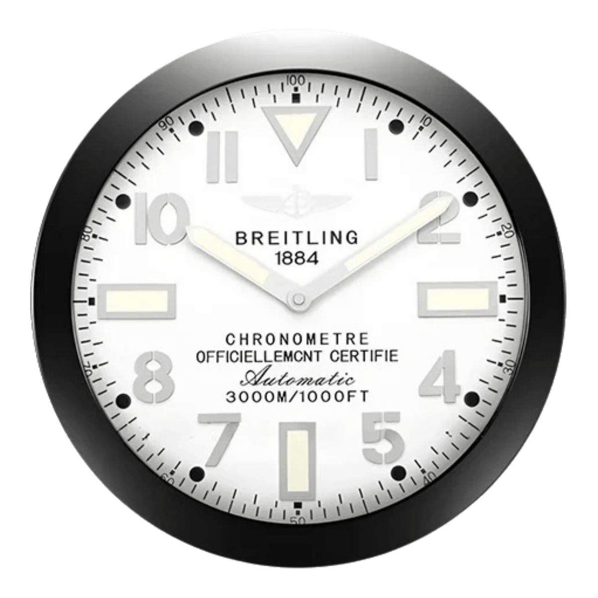 ブライトリング スタイル 高級壁掛け時計 - ブラック＆ホワイト - Primeclocks