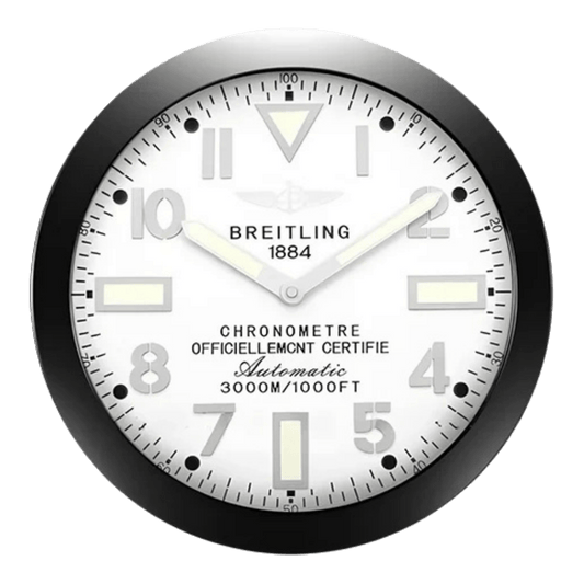 ブライトリング スタイル 高級壁掛け時計 - ブラック＆ホワイト - Primeclocks