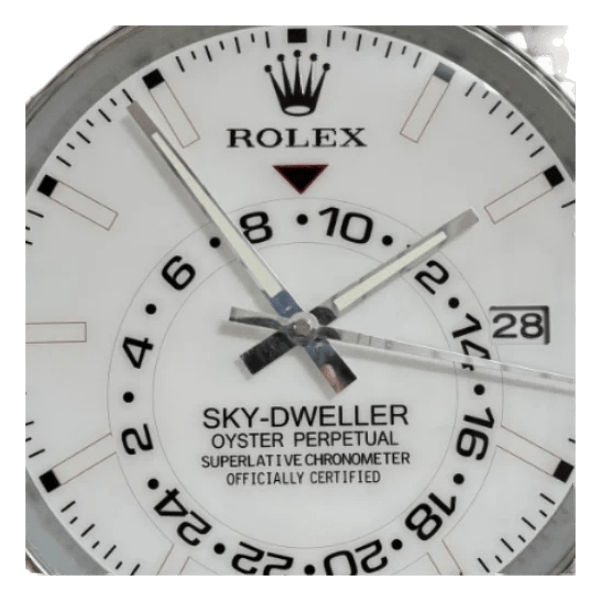 スカイドゥエラー スタイル 高級壁掛け時計 - シルバー＆ホワイト - Primeclocks