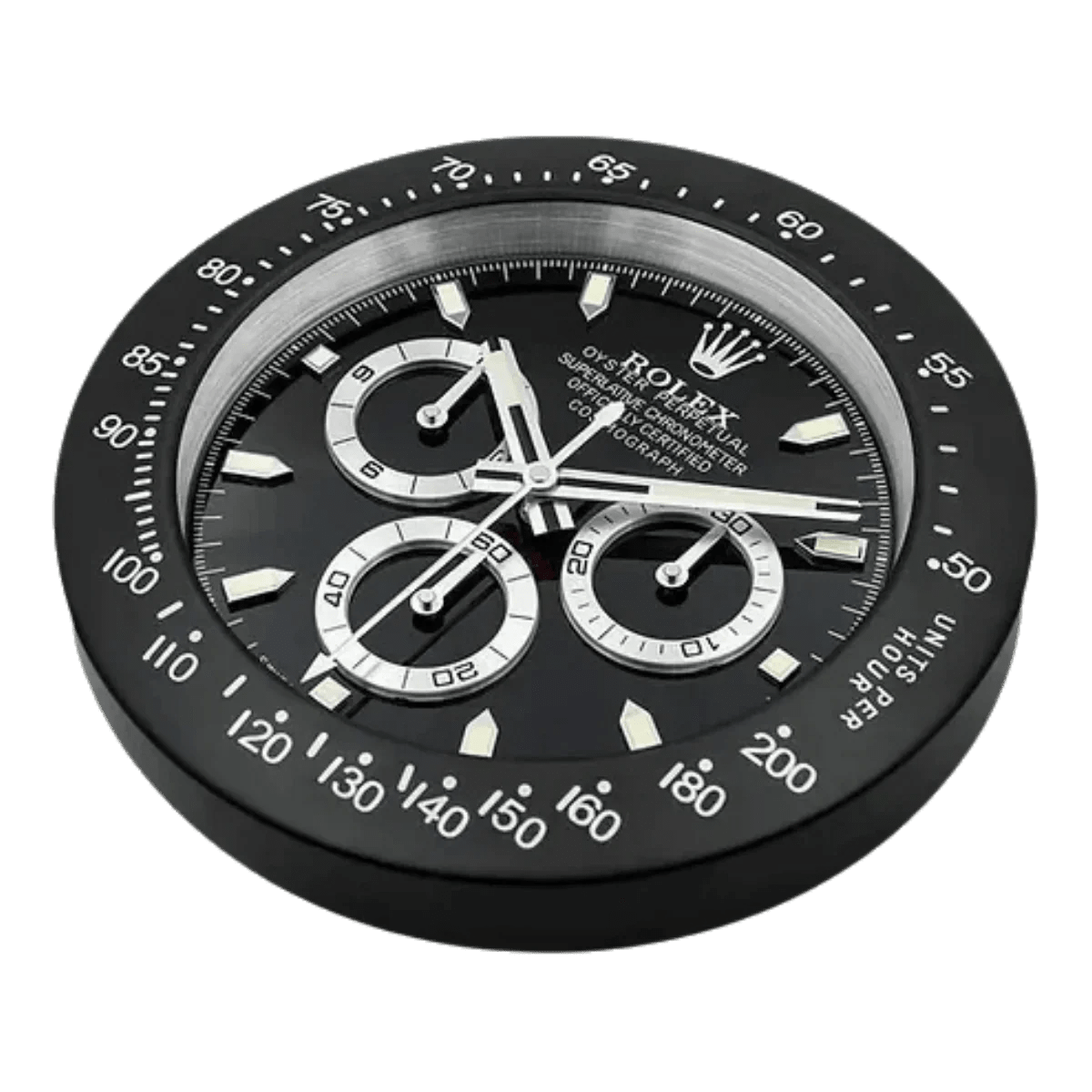 デイトナスタイル 高級壁掛け時計 - ブラック - Primeclocks
