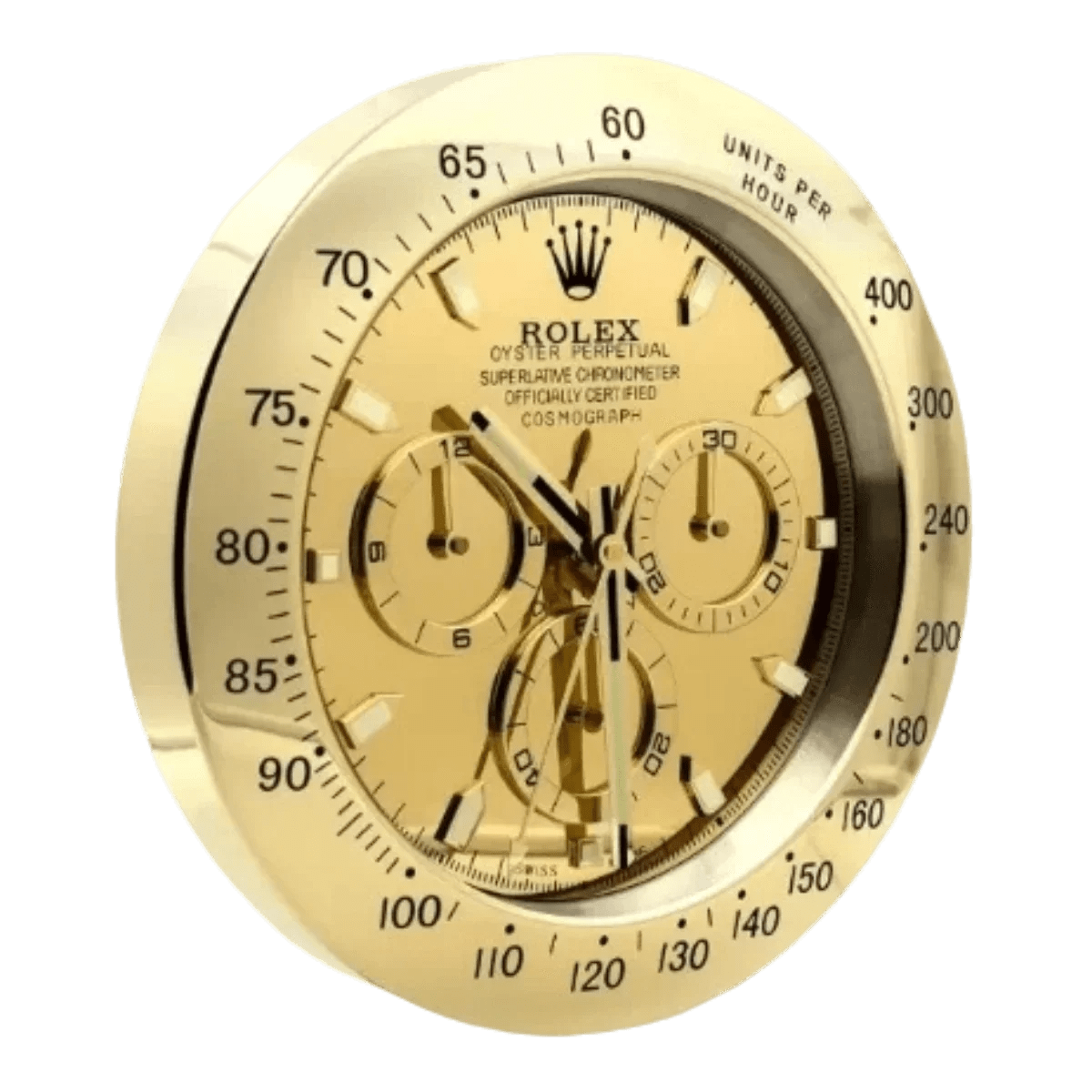 デイトナスタイル 高級壁掛け時計 - ゴールドカラー - Primeclocks