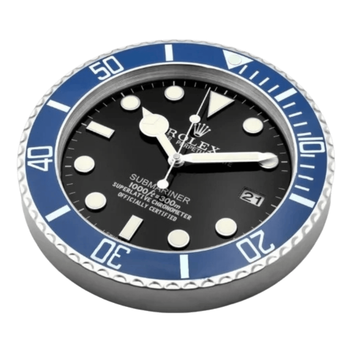 サブマリーナスタイル 高級壁掛け時計 - ブラック＆ブルー - Primeclocks