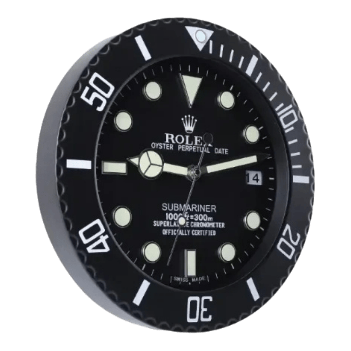 サブマリーナスタイル 高級壁掛け時計 - オールブラック - Primeclocks