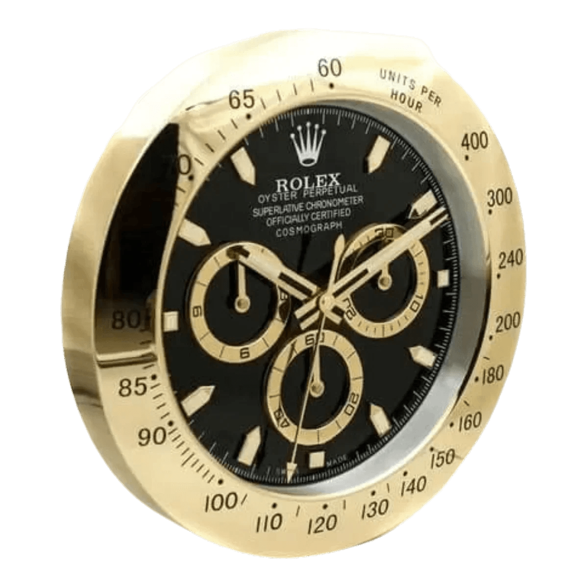 デイトナスタイル 高級壁掛け時計 - ゴールド＆ブラック - Primeclocks