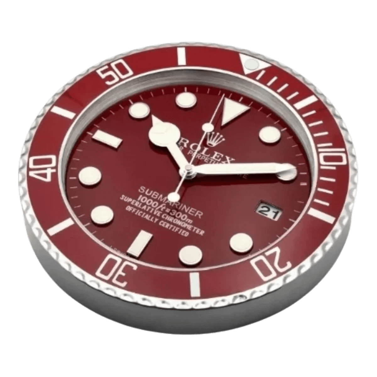 サブマリーナスタイル 高級壁掛け時計 - レッド - Primeclocks